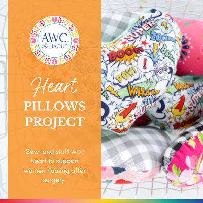 AWC Philanthropy Heart pillows project