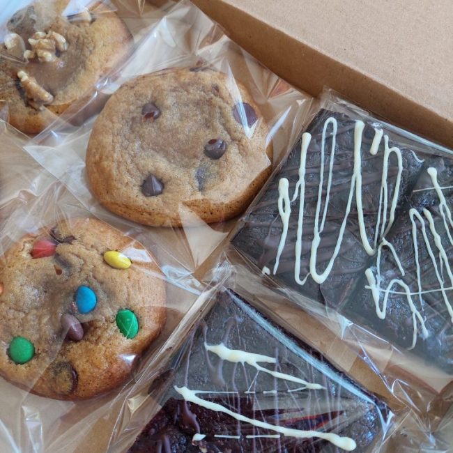 American cookies and chocolate fudge brownies